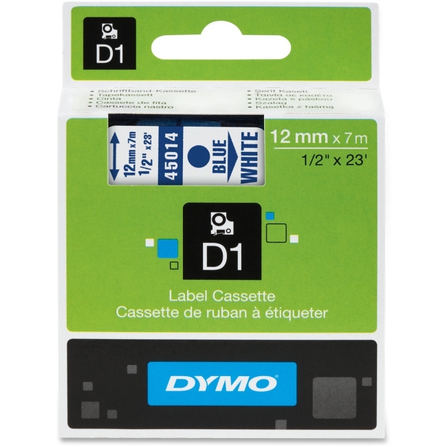 Dymo Blue on White D1 Label Tape 45014