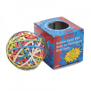 ACCO Rubber Band Ball, 3.25" Diameter, Size 34, Assorted Gauges, Assorted Colors, 270/Pack ACC72155 A7072155