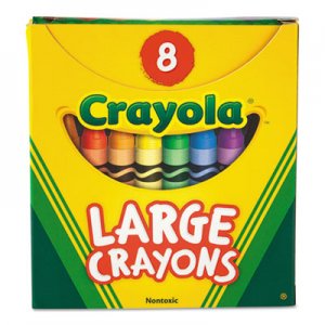Crayola Large Crayons, Tuck Box, 8 Colors/Box CYO520080 520080