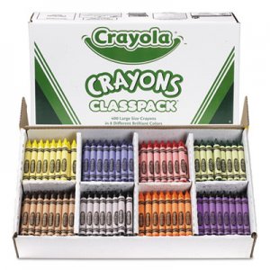 Crayola Classpack Large Size Crayons, 50 Each of 8 Colors, 400/Box CYO528038 528038