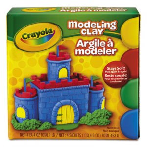 Crayola Modeling Clay Assortment, 1/4 lb each Blue/Green/Red/Yellow, 1 lb CYO570300 570300