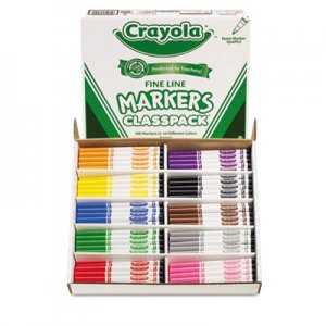 Crayola Fine Line Classpack Non-Washable Marker, Fine Bullet Tip, Assorted Colors, 200/Box CYO588210 588210