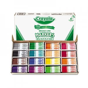Crayola Non-Washable Marker, Broad Bullet Tip, Assorted Colors, 256/Box CYO588201 588201