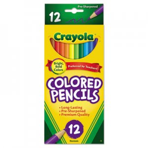 Crayola Long-Length Colored Pencil Set, 3.3 mm, 2B (#1), Assorted Lead/Barrel Colors, Dozen CYO684012 684012