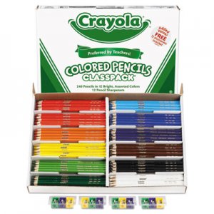 Crayola Colored Woodcase Pencil Classpack, 3.3 mm, 12 Assorted Colors/Box CYO688024 688024
