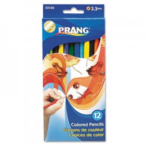Prang Colored Wood Pencil Set, 3.3 mm, 12 Assorted Colors, 12 Pencils/Set DIX22120 22120