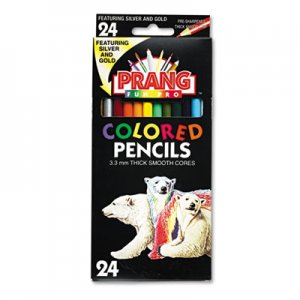 Prang Colored Pencil Sets, 3.3 mm, 2B (#1), Assorted Lead/Barrel Colors, 24/Pack DIX22240 22240