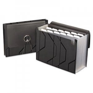 Pendaflex Sliding Cover Expanding File, 4" Expansion, 13 Sections, 1/6-Cut Tab, Letter Size, Black PFX02327 02327