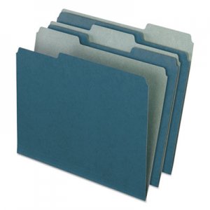 Pendaflex Earthwise by 100% Recycled Colored File Folders, 1/3-Cut Tabs, Letter Size, Blue, 100/Box PFX04302 04302