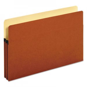 Pendaflex Standard Expanding File Pockets, 1.75" Expansion, Legal Size, Red Fiber, 25/Box PFX1516COX 1516C-OX