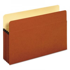 Pendaflex Standard Expanding File Pockets, 3.5" Expansion, Legal Size, Red Fiber, 25/Box PFX1526EOX 1526E-OX