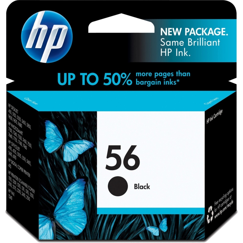 HP Black Original Ink Cartridge C6656AN HEWC6656AN 56