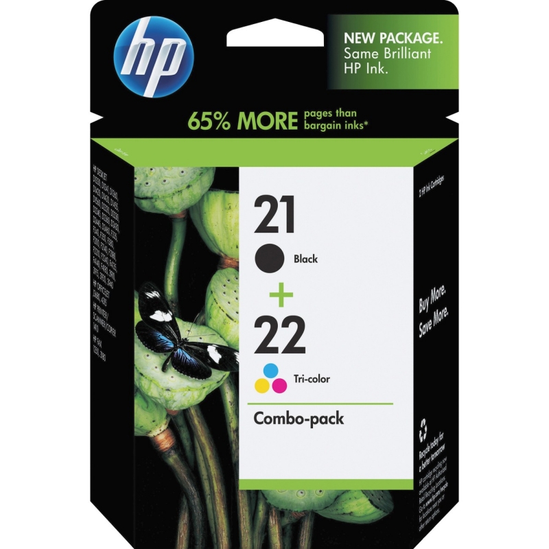 HP 21 Black/22 Tri-color 2-pack Original Ink Cartridges C9509FN HEWC9509FN 21/22