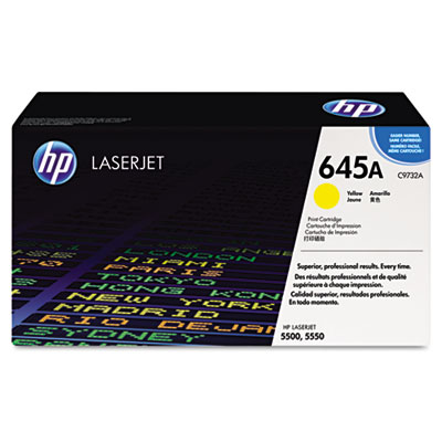 HP 645A, Yellow Original LaserJet Toner Cartridge C9732A HEWC9732A