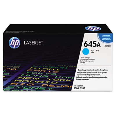 HP 645A, Cyan Original LaserJet Toner Cartridge C9731A HEWC9731A