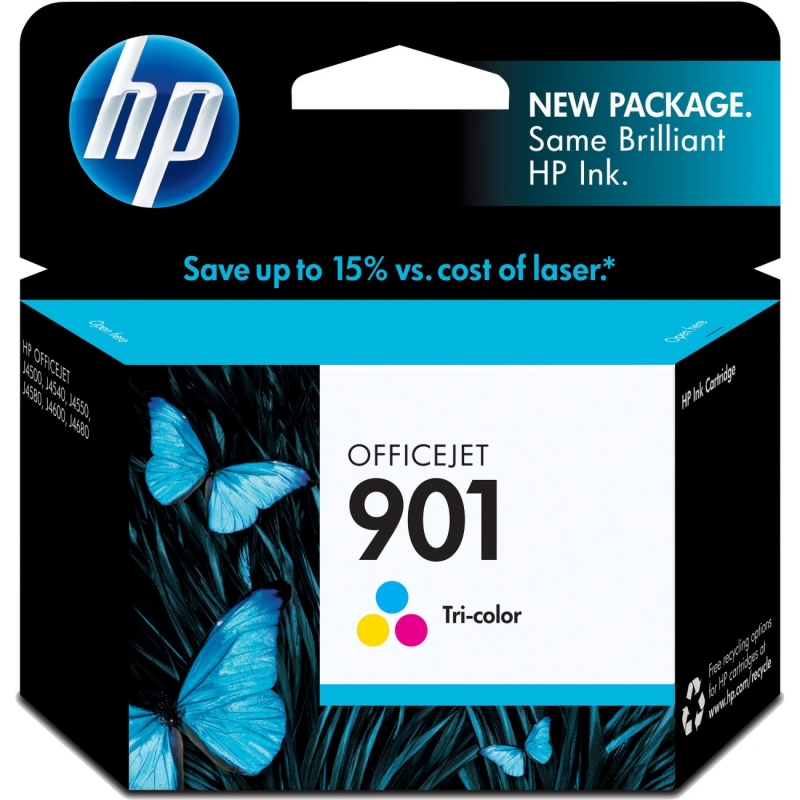 HP OfficeJet Tri-color Ink Cartridge CC656AN HEWCC656AN 901