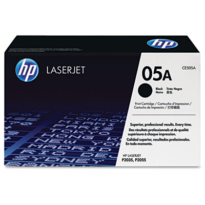 HP 05A, Black Original LaserJet Toner Cartridge CE505A HEWCE505A