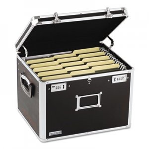 Vaultz Locking File Chest with Adjustable File Rails, Letter/Legal Files, 17.5" x 14" x 12.5", Black IDEVZ01008