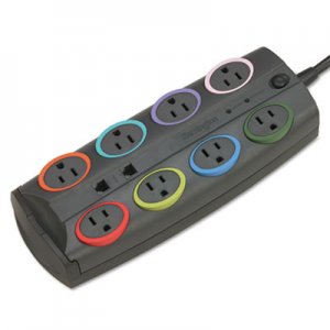 Kensington SmartSockets Color-Coded Surge Protector, 8 Outlets, 8 ft Cord, 3090 Joules KMW62691 K62691NA