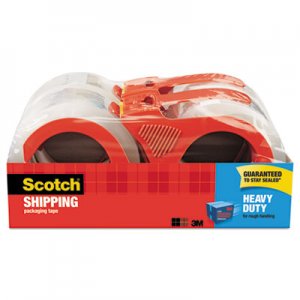 Scotch 3850 Heavy-Duty Packaging Tape with Dispenser, 3" Core, 1.88" x 54.6 yds, Clear, 4/Pack MMM38504RD