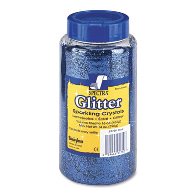 Pacon Spectra Glitter, .04 Hexagon Crystals, Blue, 16 oz Shaker-Top Jar 91750 PAC91750