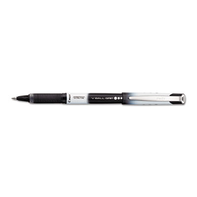 Pilot VBall Grip Roller Ball Stick Pen; Liquid Ink; Black Ink; Extra Fine, Dozen 35470 PIL35470