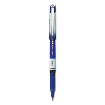 Pilot VBall Grip Roller Ball Stick Pen; Liquid Ink; Blue Ink; Extra Fine, Dozen 35471 PIL35471