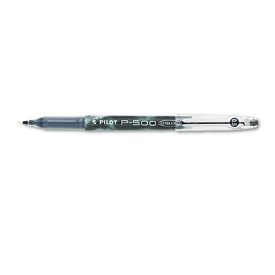Pilot P-500 Gel Roller Ball Stick Pen, Needle Point, Black Ink, 0.5 Extra Fine, Dozen 38600 PIL38600