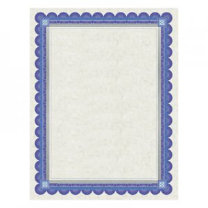 Southworth Parchment Certificates, Academic, Ivory with Blue and Silver-Foil Border, 8 1/2 x 11, 15/Pack SOUCT1R CT1R
