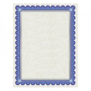 Southworth Parchment Certificates, Academic, Ivory with Blue and Silver-Foil Border, 8 1/2 x 11, 15/Pack SOUCT1R CT1R