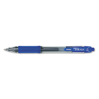 Zebra Sarasa Retractable Gel Pen, Blue Ink, Bold, Dozen 46620 ZEB46620