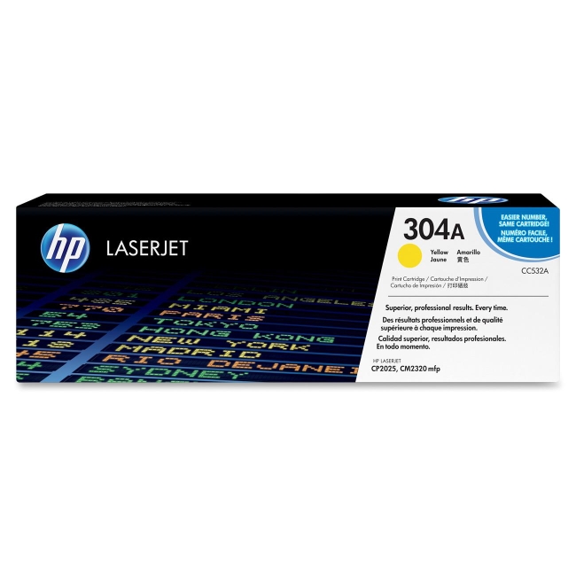 HP Yellow Original LaserJet Toner Cartridge CC532A 304A