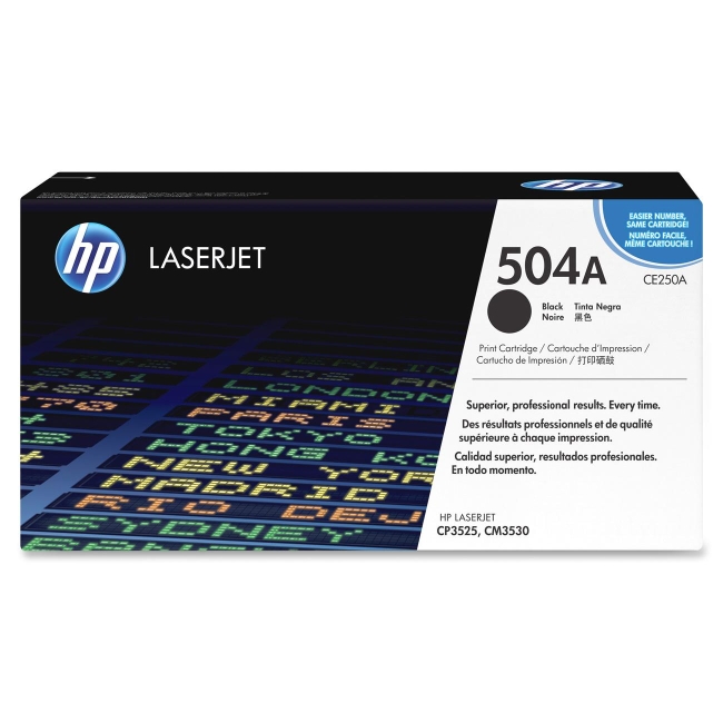 HP Black Original LaserJet Toner Cartridge CE250A 504A