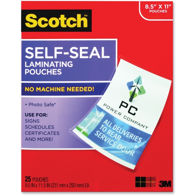 Scotch Self-Sealing Laminating Pouch LS854-25G LS85425G