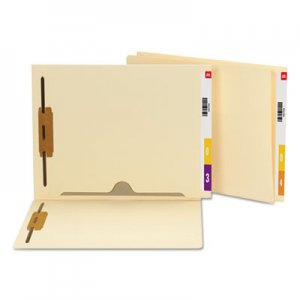 Smead Reinforced End Tab Pocket Folder, Two Fasteners, Letter, Manila, 50/Box SMD34101 34101