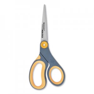 Westcott Non-Stick Titanium Bonded Scissors, 8" Long, 3.25" Cut Length, Gray/Yellow Straight Handle ACM14849 14849