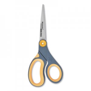 Westcott Non-Stick Titanium Bonded Scissors, 8" Long, 3.25" Cut Length, Gray/Yellow Straight Handle ACM14849 14849