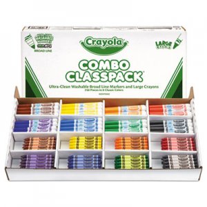 Crayola Classpack Crayons w/Markers, 8 Colors, 128 Each Crayons/Markers, 256/Box CYO523348 523348