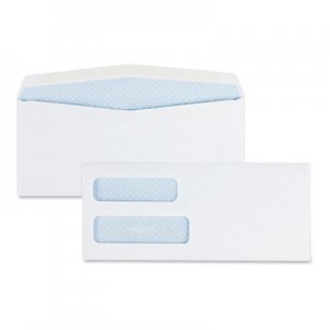 Quality Park Double Window Security-Tinted Check Envelope, #10, Commercial Flap, Gummed Closure, 4.13 x 9.5, White, 500