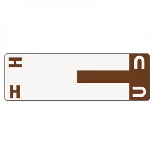 Smead AlphaZ Color-Coded First Letter Combo Alpha Labels, H/U, 1.16 x 3.63, Dark Brown/White, 5