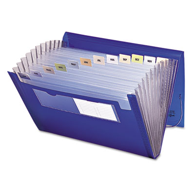 Smead Expanding File, 12 Pockets, Letter, Blue/Clear 70876 SMD70876