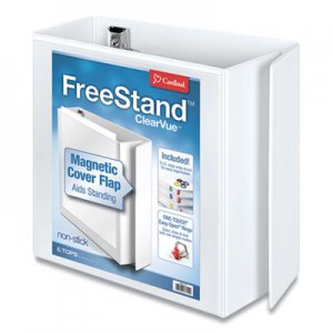 Cardinal FreeStand Easy Open Locking Slant-D Ring Binder, 3 Rings, 5" Capacity, 11 x 8.5, White CRD43150 43150