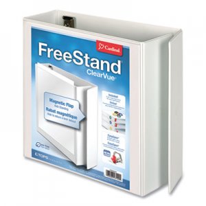 Cardinal FreeStand Easy Open Locking Slant-D Ring Binder, 3 Rings, 4" Capacity, 11 x 8.5, White CRD43140CB 43140