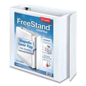 Cardinal FreeStand Easy Open Locking Slant-D Ring Binder, 3 Rings, 3" Capacity, 11 x 8.5, White CRD43130 43130