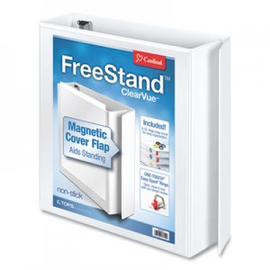 Cardinal FreeStand Easy Open Locking Slant-D Ring Binder, 3 Rings, 2" Capacity, 11 x 8.5, White CRD43120 43120