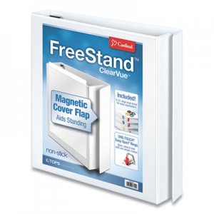 Cardinal FreeStand Easy Open Locking Slant-D Ring Binder, 3 Rings, 1" Capacity, 11 x 8.5, White CRD43100 43100