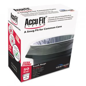 AccuFit Linear Low Density Can Liners with AccuFit Sizing, 55 gal, 0.9 mil, 40" x 53", Clear, 50/Box