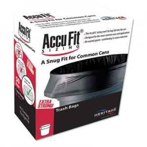 AccuFit Linear Low Density Can Liners with AccuFit Sizing, 23 gal, 0.9 mil, 28" x 45", Black, 50/Box