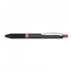 Pentel Oh! Gel Retractable Gel Pen, Medium 0.7mm, Red Ink, Black Barrel, Dozen PENK497B K497B