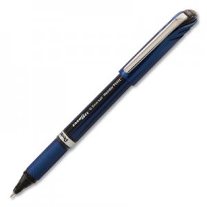 Pentel EnerGel NV Stick Gel Pen, 0.5 mm Needle Tip, Black Ink, Gray Barrel, Dozen PENBLN25A BLN25A